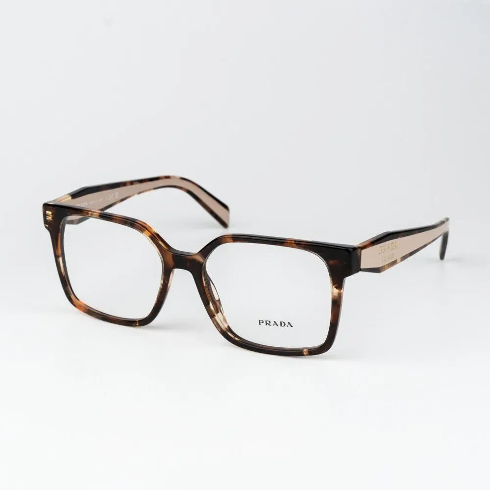 Prada Women Eyeglasses Havana Caramel Square PRB03V 07R1O1 NEW AUTHENTIC